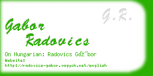 gabor radovics business card